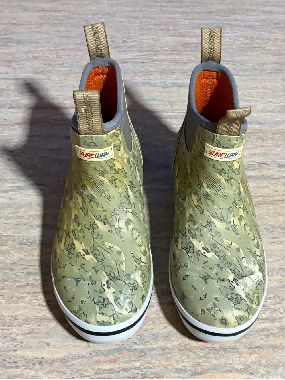 Sureway Deck 500 Overland Olive Green Camo Slip-On Rain Ankle Boots